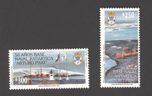Chile 1997 Scott #1204-1205 50th Anniv. Arturo Prat Antarctic Naval Base MNH