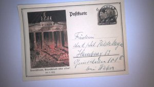 GERMANY WWII ERA PROPAGANDA POSTAL CARD: 1933 UBER ALLIES