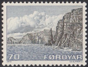 Faroe Islands 1975 MNH Sc #11 70o West Coast, Sandoy