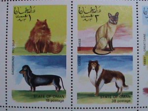 OMAN  WORLD FAMOUS CATS AND DOGS MNH SHEET VF WE SHIP TO WORLWIDE AND COMBINE