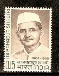 India 1966 Lal Bahadur Shastri Famous People  MNH