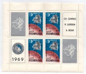 ROMANIA 2137 MH SHEET/4 STAMPS WITH 4 LABELS BIN $2.50 SPACE