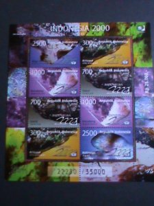 ​INDONESIA-2000-COLORFUL LOVELY GEM STONES-MNH COMPLETE SHEET VF HARD TO FIND