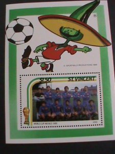 ST. VINCENT 1986- SC#952 WORLD CUP SOCCER CHAMPIONSHIP-MEXICO MNH S/S VF