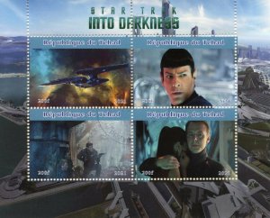 Star Trek Stamps Chad 2021 CTO Into Darkness Spock Kelvin Timeline 4v M/S II