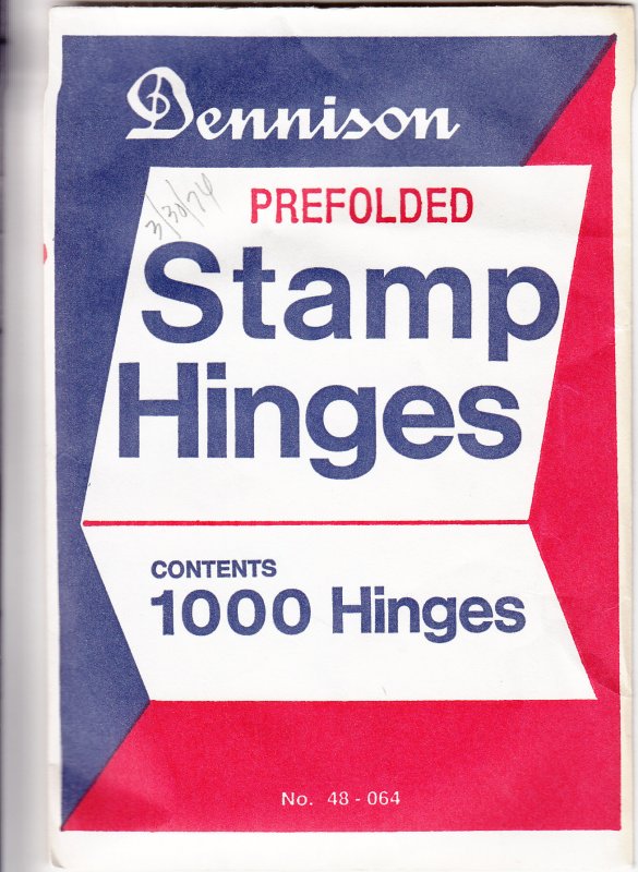 Dennison Prefolded Stamp Hinges, Unopened (S18583)