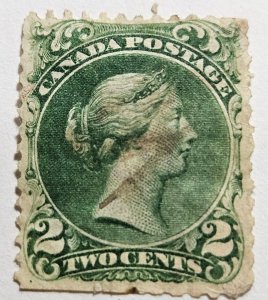 Stamp Canada 1868 Queen Victoria A15 #24 green MLH