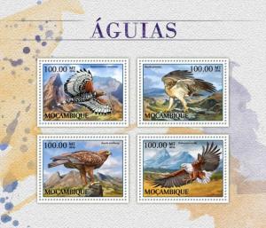 MOZAMBIQUE - 2016 - Eagles - Perf 4v Sheet - MNH