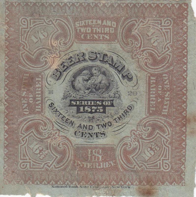 Beer Tax Stamp, Sc #REA 31, 1875, Minor Stains (25051)