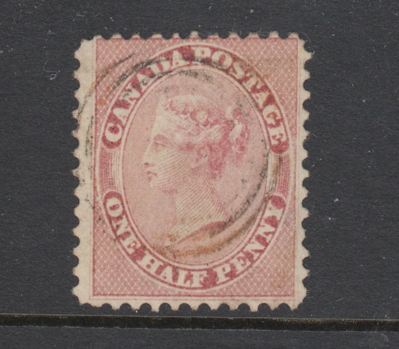 Canada Sc 11 used. 1858 ½p rose QV on wove paper, sound, well centered, CERT