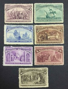 MOMEN: US STAMPS #231-237 MINT OG H LOT #74788*