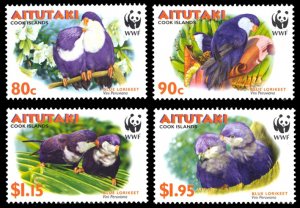 Aitutaki 2002 BIRDS Scott #533-536 Mint Never Hinged