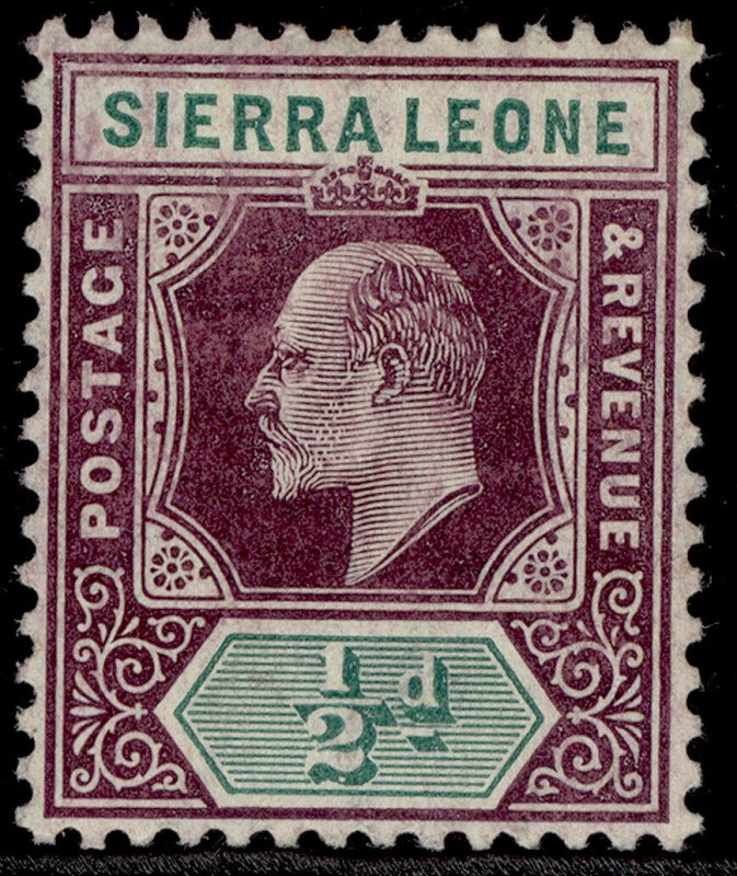 SIERRA LEONE EDVII SG86, ½d dull purple & green, LH MINT.