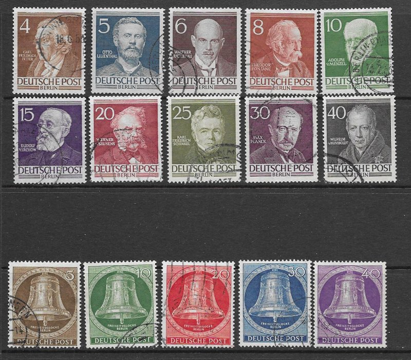 Berlin 9N84-9, 9N94-8 used sets, see desc. 2019 CV $77.00