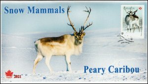 CA21-024, 2021, Snow Mammals, First Day of Issue, Pictorial Postmark, Peary