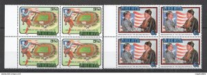 Ss1710 1988 Liberia Football World Cup & Inauguration Second Republic 4Set Mnh