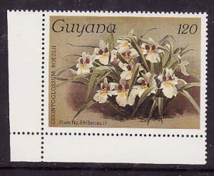 Guyana-Sc#1115a- id9-unused NH 120c-Flowers-Orchids-wmk Lotus Bud Multiple-1985-