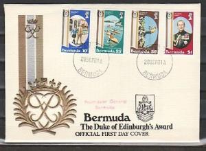 Bermuda, Scott cat. 415-418. Awards issue. Girl Scout shown. First day cover.