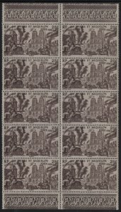 St Pierre et Miquelon 1946 MH Sc C13 Block of 10 25fr Chad to Rhine Issue Var...