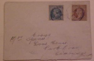 GREAT BRITAIN POSTAL CARD CUT SQUARES USED FOR POSTAGE 1912