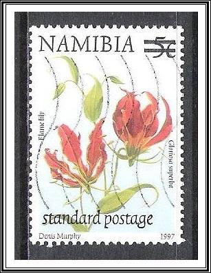 Namibia #959 Flame Lily Surcharged Used