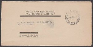 PAPUA NEW GUINEA 1955 Govt Gazette wrapper sent free - Port Moresby cds.....M687
