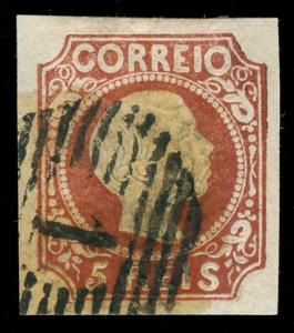 momen: PORTUGAL Stamps #5 USED 1855 VF PF CERT