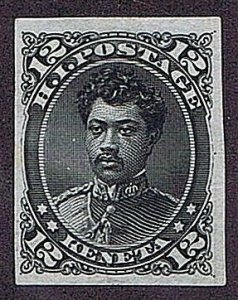 Hawaii 36P3 UNUSED 12 CENT, PRINCE LELEIOHOKU, PLATE PROOF ON INDIA PAPER, 1875