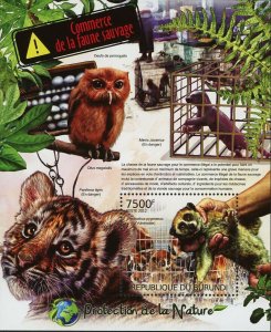 Wildlife Trade Stamp Nycticebus Pygmaeus Panthera Tigris Otus Megalotis S/S MNH