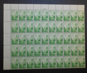 1934 National Parks 1c green Yosemite Sc 740 full sheet of 50 premium (B0