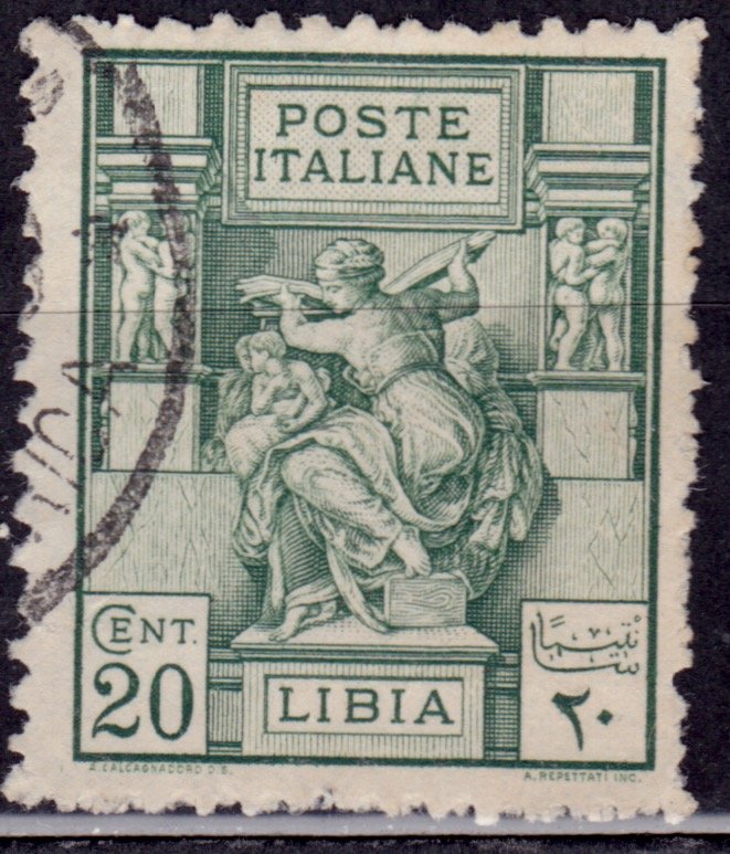 Libya, 1924, Sibyl Sculpture, 20c, sc#39, used