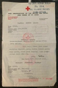 1942 England Pow Agencies Red Cross Letter cover to Guernsey Channel Island