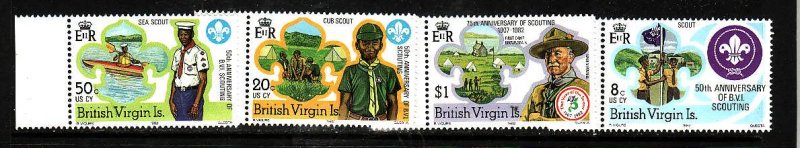 Virgin Is.-Sc#438-41-Unused NH set-Boy Scouts-Scouting-1982-