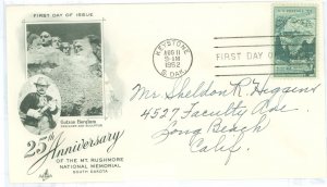 US 1011 1952 Mount Rushmore, addressed