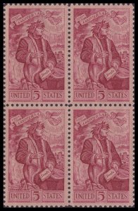 US 1268 Dante Alighieri 5c block (4 stamps) MNH 1965