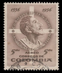 COLOMBIA 1956 SCOTT # C287. USED. # 1