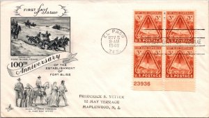 FDC  1948 SC #976 Artcraft Cachet - El Paso, TX - Plate Block Of 4 - F75571