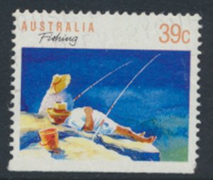 Australia  Sc# 1109 Used bottom imperf  Fishing  see details & scan          ...