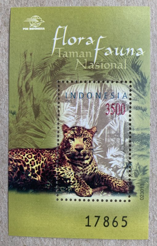 Indonesia 2002 Panther cat MS,  MNH.  Scott 2019, CV $2.00