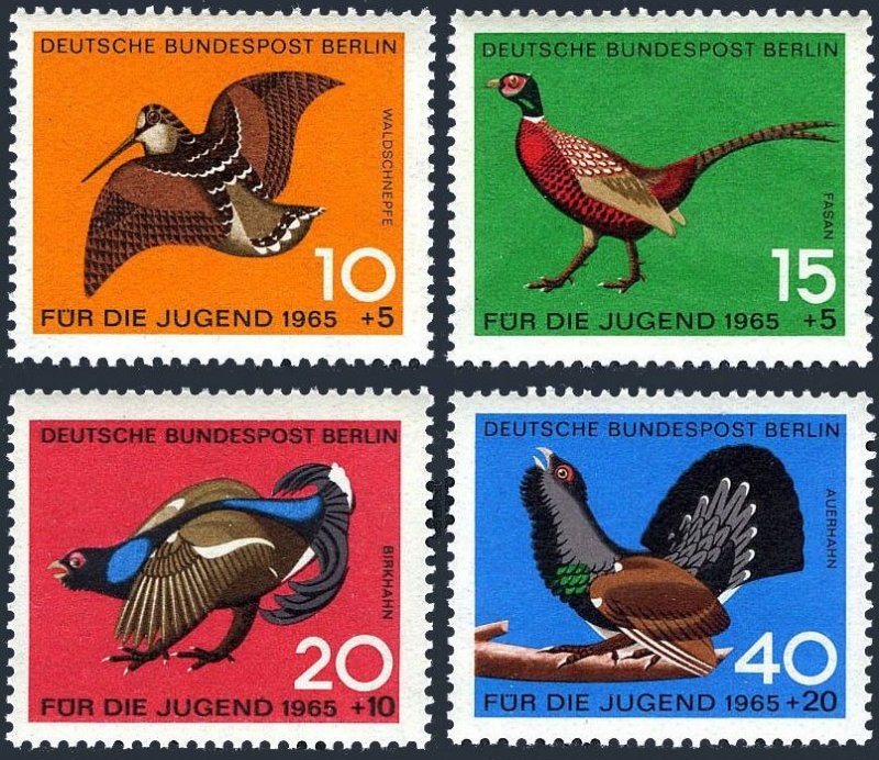 Germany 1965 #B404-7 MNH. Game birds