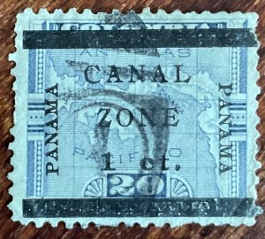 Canal Zone #16 Used Single Overprint on Panama SCV $1.60