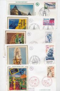 FRANCE 1970s Art Air Trains Silks FDC Covers x 30 (Lo 824