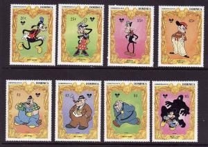 Dominica-Sc#1730-7-unused NH set-Disney Characters-Mickey Mo