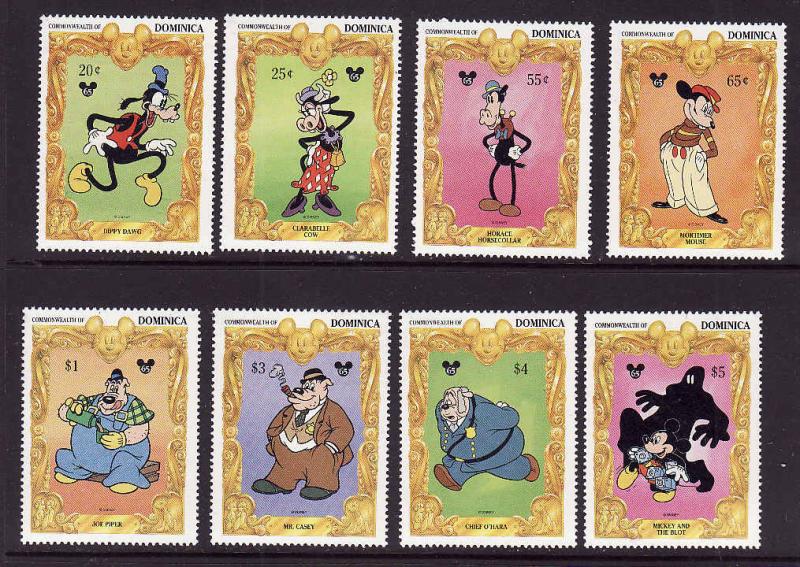 Dominica-Sc#1730-7-unused NH set-Disney Characters-Mickey Mo