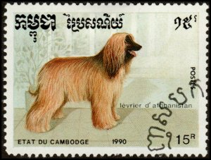 Cambodia 1054 - Cto - 15r Afghan Hound (1990)