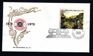 Mexico 1973 #1050  Metiac Railroad Bridge 1st Day Cover