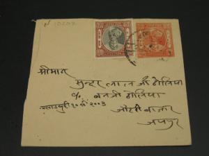 India Jaipur 1946 stationery cover faults *10207