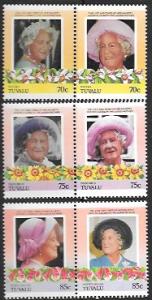 Tuvalu Life and Times of Queen Elizabeth. nice 'double' stamps