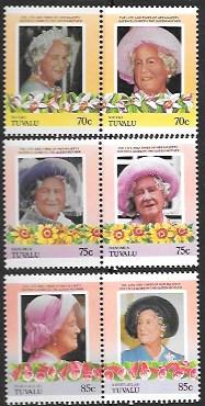 Tuvalu Life and Times of Queen Elizabeth. nice 'double' stamps