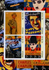 Angola 2002 CHARLIE CHAPLIN English Comic Actor Sheet Perforated Mint (NH)